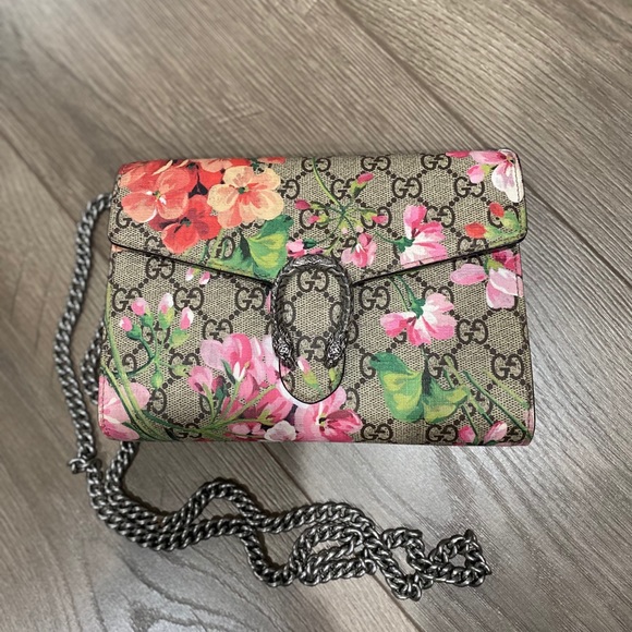 dionysus blooms print mini chain bag